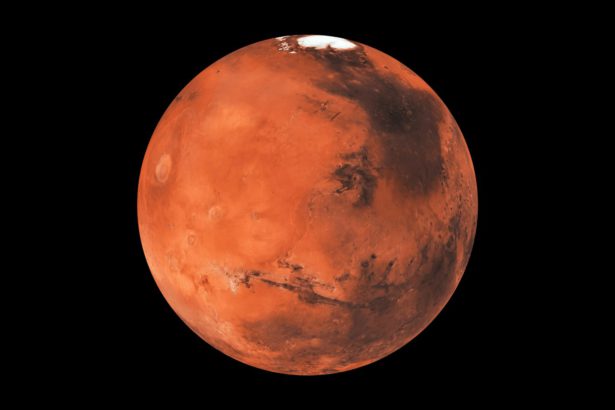 Mars red planet in space